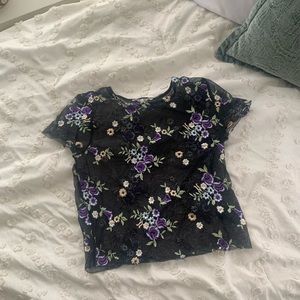 Urban Outfitters Sheer Floral Top